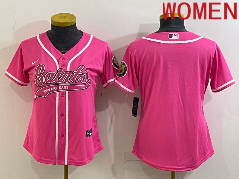 Women New Orleans Saints Blank Pink 2022 Nike Co branded NFL Jerseys